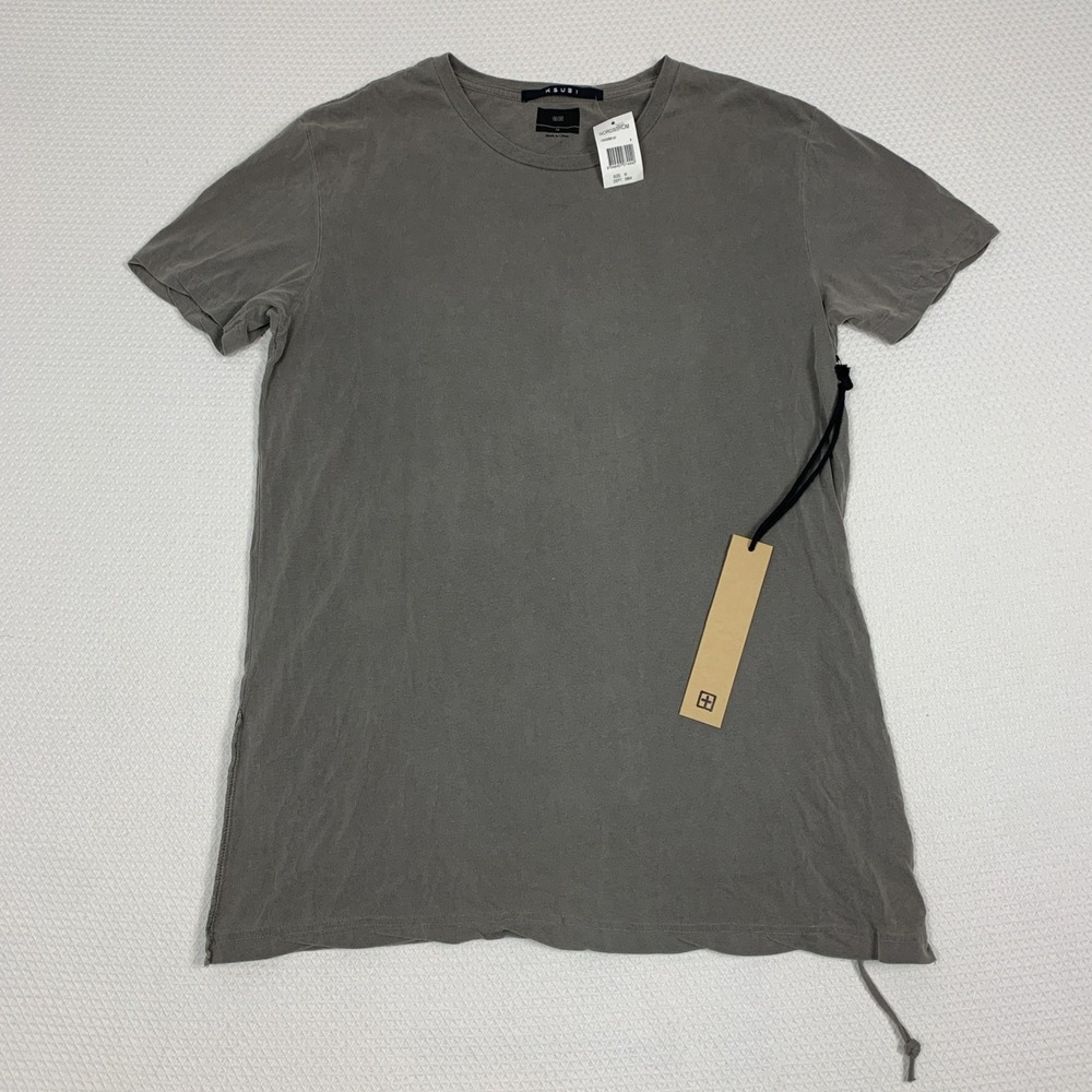 Ksubi Mens Seeing Lines SS Long T-Shirt Vintage Grey Medium NWT 1000058147